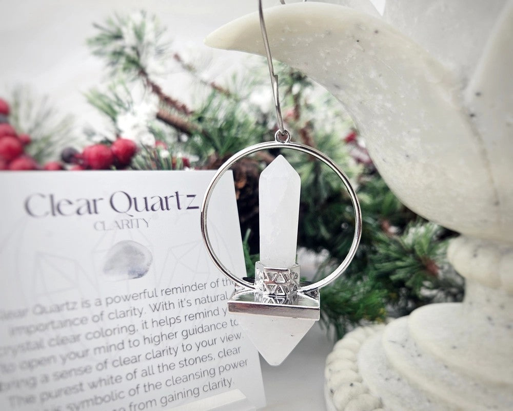CLEAR QUARTZ CRYSTAL ORNAMENT